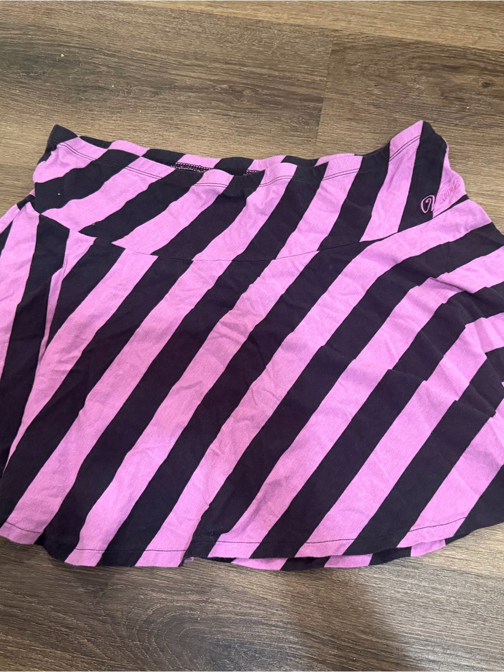 Y2K Vans Pink and Black Stripe Skater Skirt